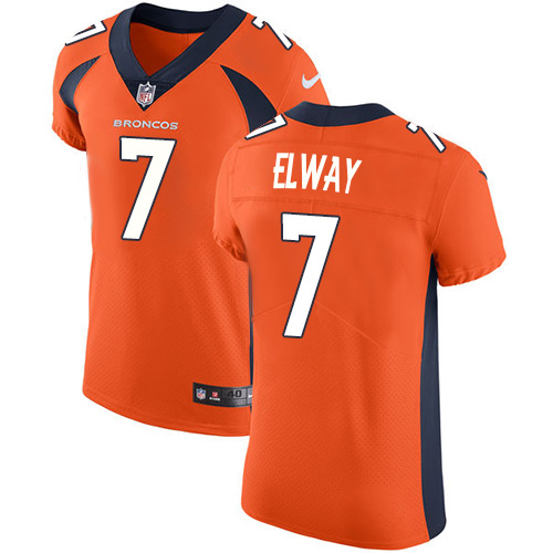 Nike Broncos #7 John Elway Orange Team Color Men's Stitched NFL Vapor Untouchable Elite Jersey - Click Image to Close